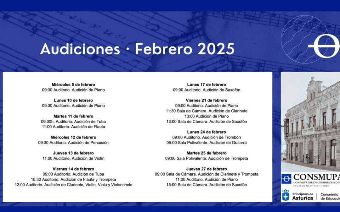 PUBLICADAS LAS AUDICIONES DE FEBRERO