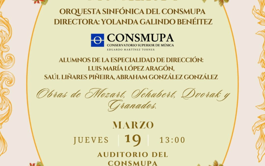 CONCIERTO DE ORQUESTA: obras de Mozart, Schubert, Dvorak y Granados