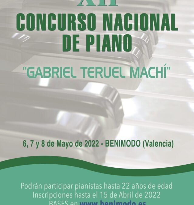 XII Concurso Nacional de Piano «Gabriel Teruel Machí»