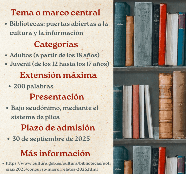 Concurso de microrrelatos por el Día de las Bibliotecas 2025