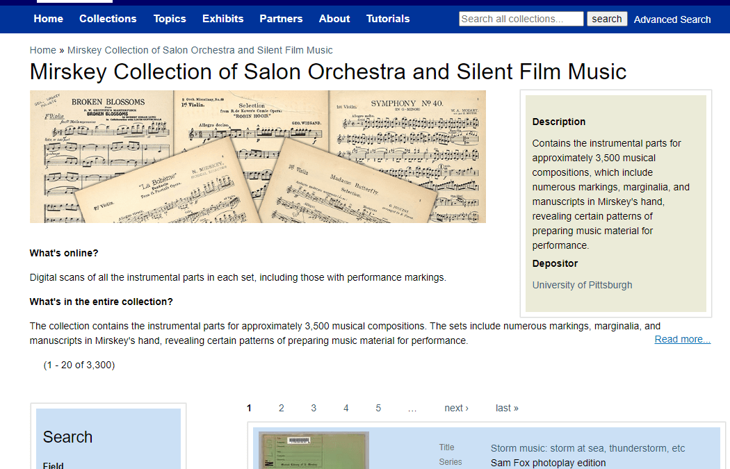 Mirskey Collection of Salon Orchestra and Silent Film Music