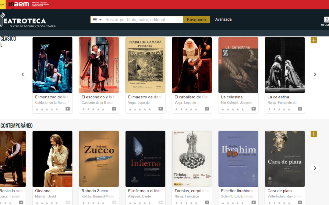La biblioteca del CONSMUPA recomienda: TEATROTECA. Mediateca digital del Centro de Documentación Teatral
